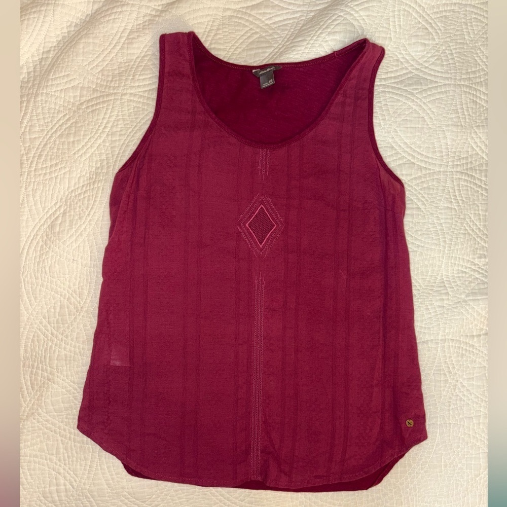 Eddie Bauer Embroidered Burgundy Tank Top XS - Picture 5 of 10
